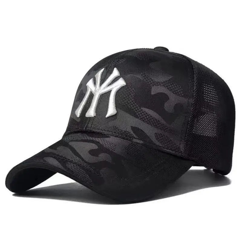 Boné Bordado com Letras Estilo Camuflado, Ajustável