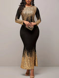 Vestido Longo de Paetês Sem Mangas Barra Sereia