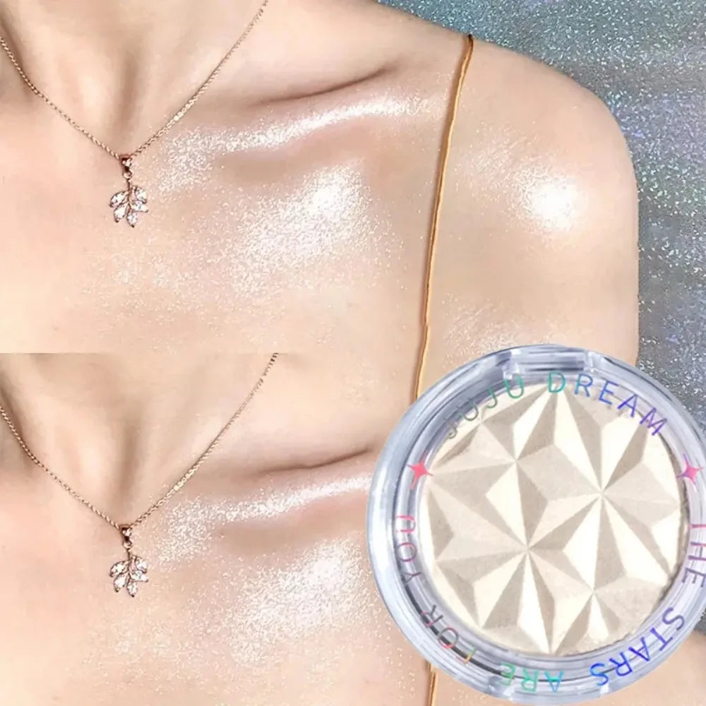 Paleta de Iluminador Facial 2 Tons com Efeito 3D – Brilho Cintilante e Contorno Matte