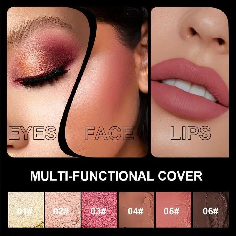 Bastão Multifuncional 3 em 1 para Maquiagem: Blush, Sombra e Iluminador à Prova d'Água