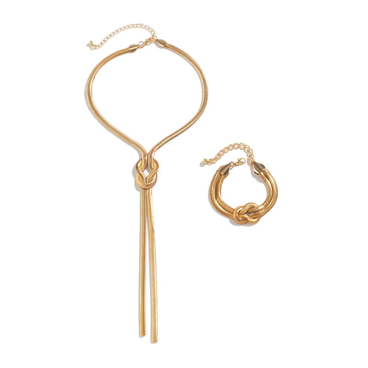 Conjunto 2 Peças Colar e Pulseira Corrente Torcida Estilo Y2K