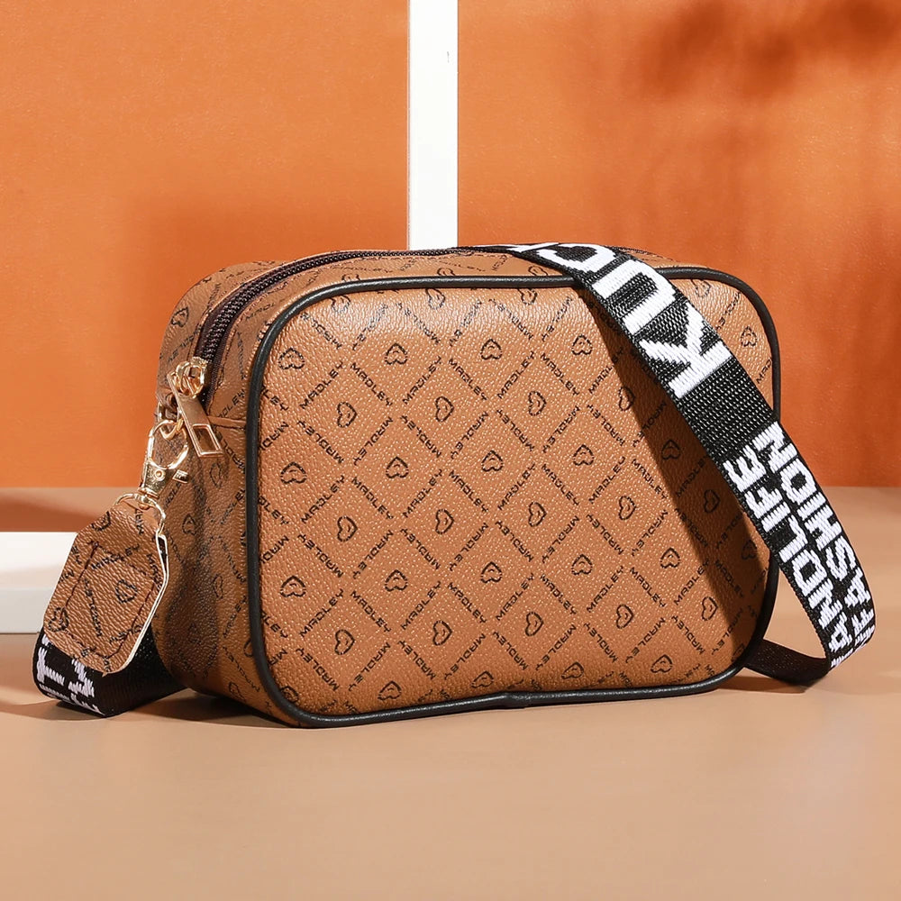 Bolsa Transversal Feminina Estampada com Alça Larga – Mini Bolsa Multifuncional para o Dia a Dia