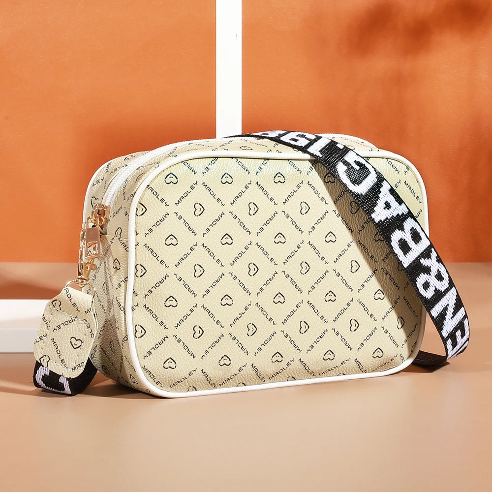 Bolsa Transversal Feminina Estampada com Alça Larga – Mini Bolsa Multifuncional para o Dia a Dia