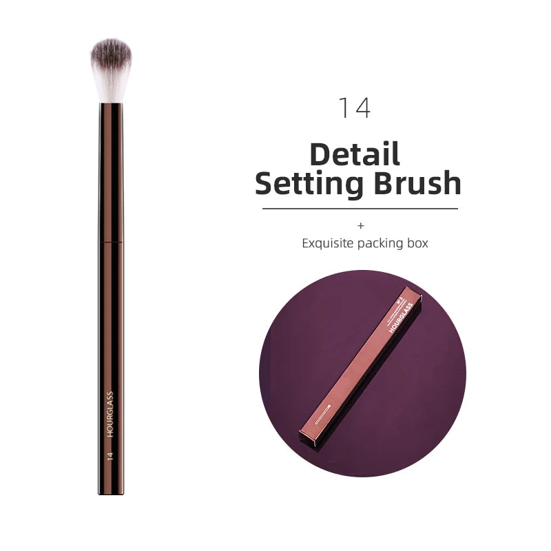 Pincel de Maquiagem Ampulheta Profissional – Pó, Base, Corretivo, Blush, Sombra e Sobrancelha