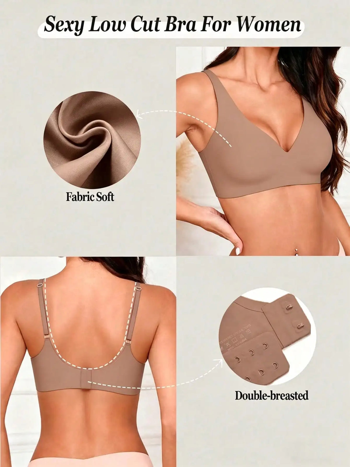 Sutiã Sem Costura com Bojo Removível Tipo Top – Confortável e Invisível sob a Roupa