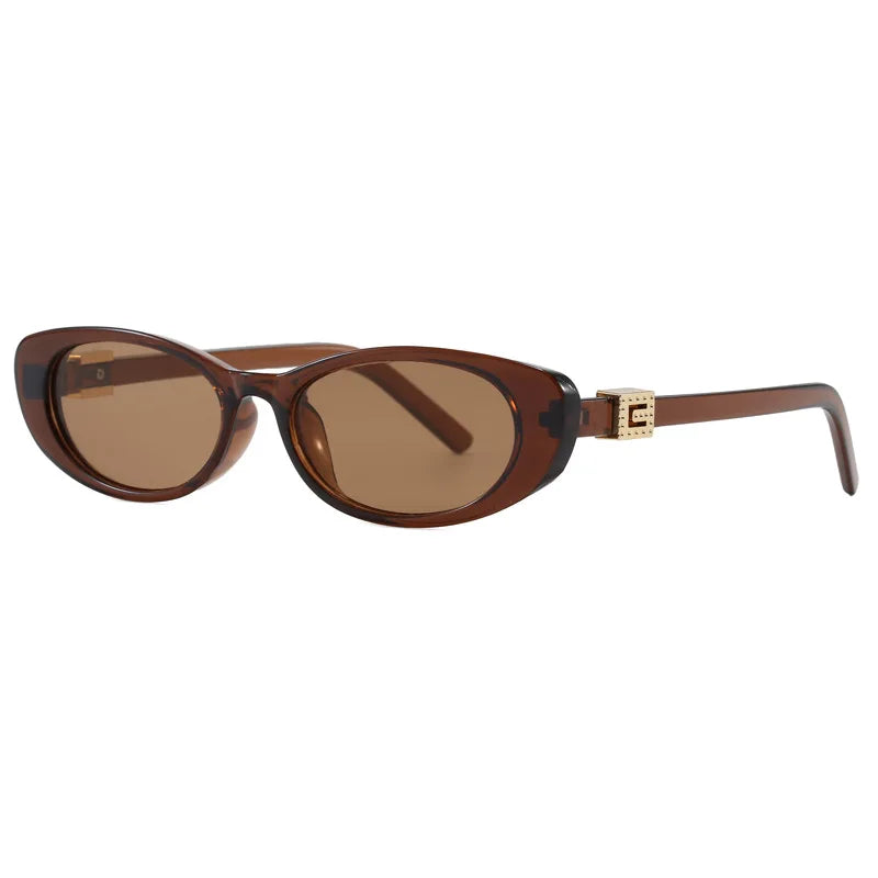 Óculos de Sol Oval com Rebites Estilo Vintage – UV400