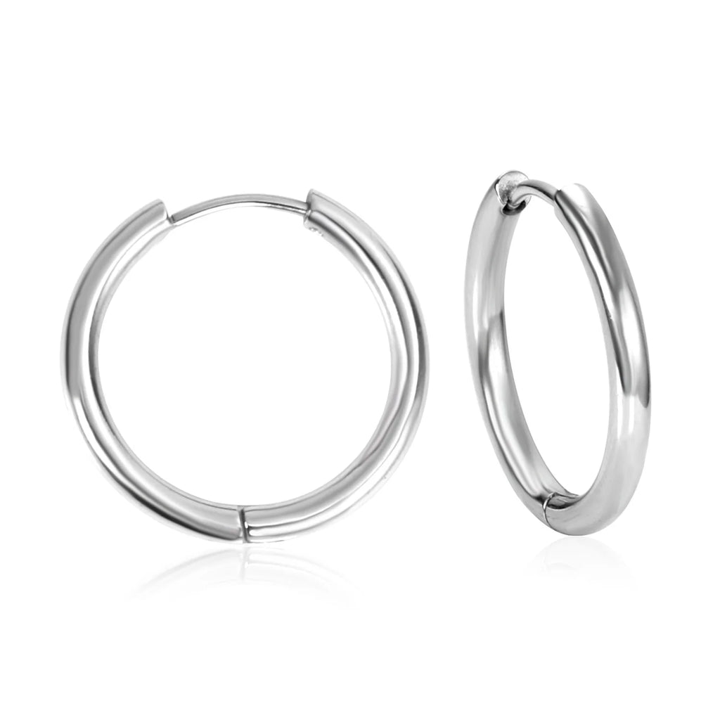 Brincos de Argola Oval Retangular em Aço Inoxidável – Antialérgicos, Dourado ou Prateado
