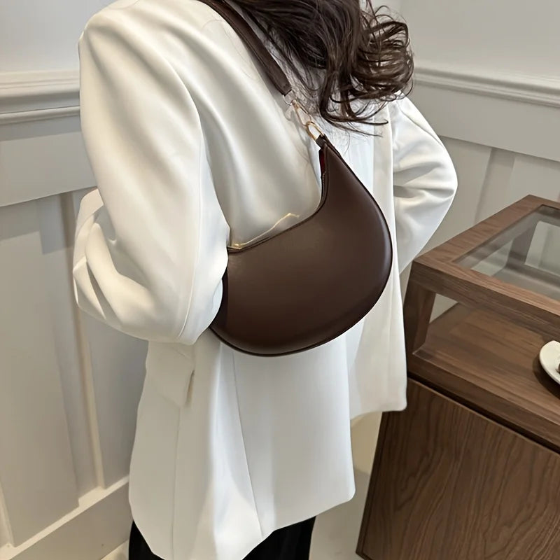 Bolsa de Ombro Feminina em Formato de Lua
