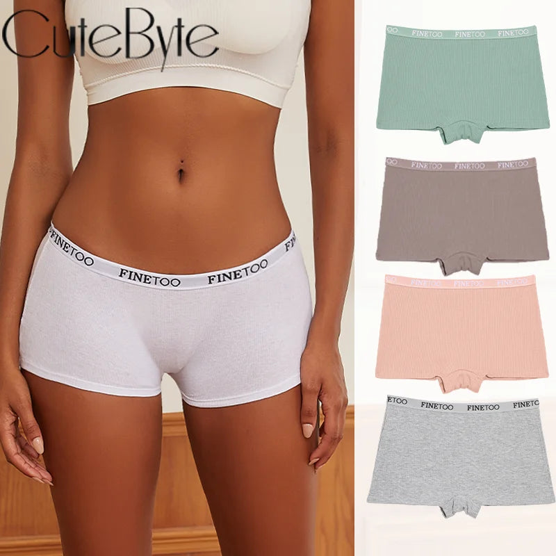 Calcinha Boxer Sem Costura de Seda Gelo Cor Lisa Feminina Plus Size
