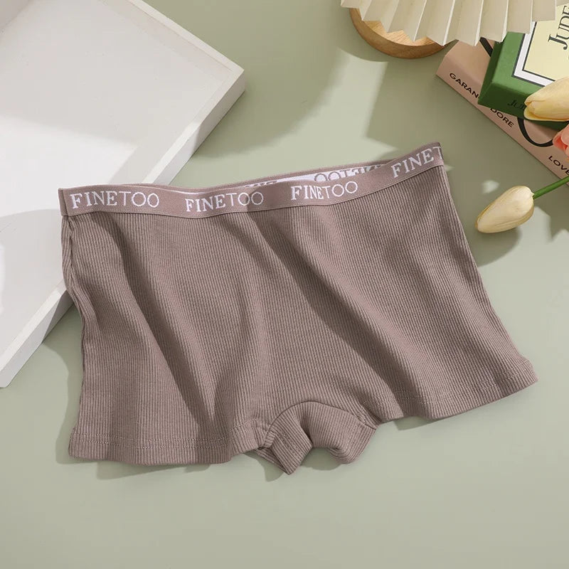 Calcinha Boxer Sem Costura de Seda Gelo Cor Lisa Feminina Plus Size