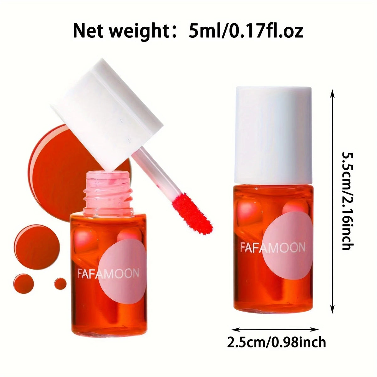 Tint Labial Líquido fafamoon com Brilho e Alta Pigmentação – 5 Tons