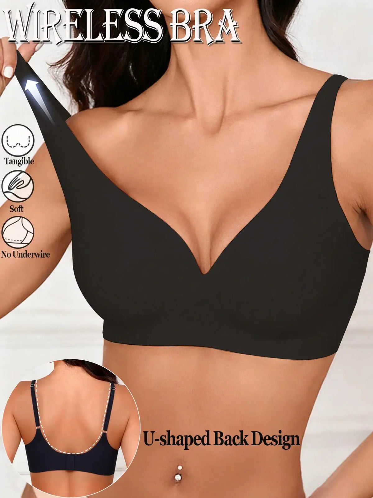 Sutiã Sem Costura com Bojo Removível Tipo Top – Confortável e Invisível sob a Roupa