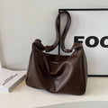 Bolsa Tote Vintage Casual Grande – Material Sintético Café