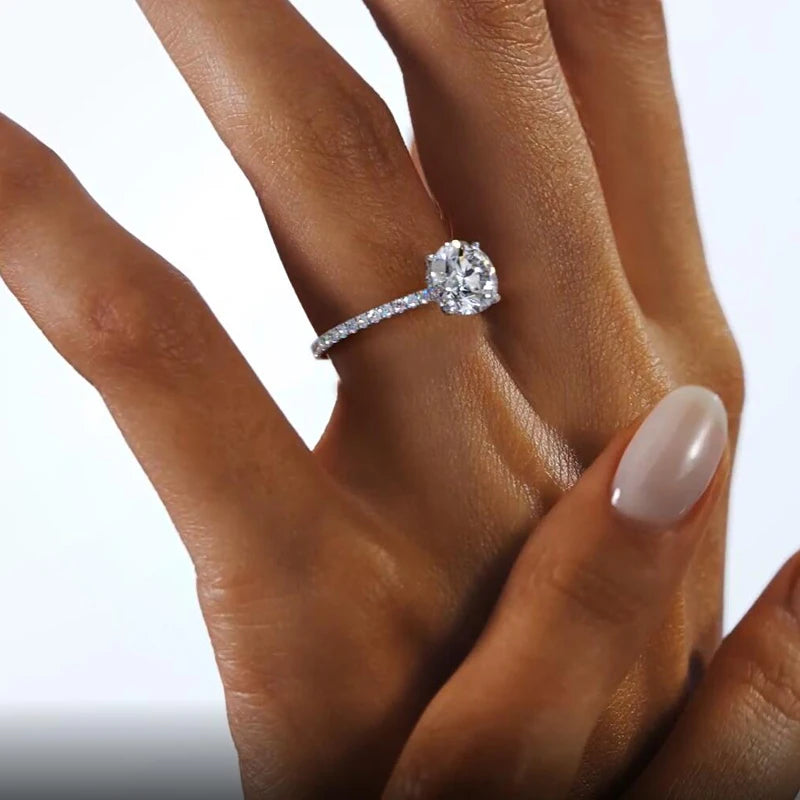 Anel Solitário Moissanite 2 Quilates Prata 925