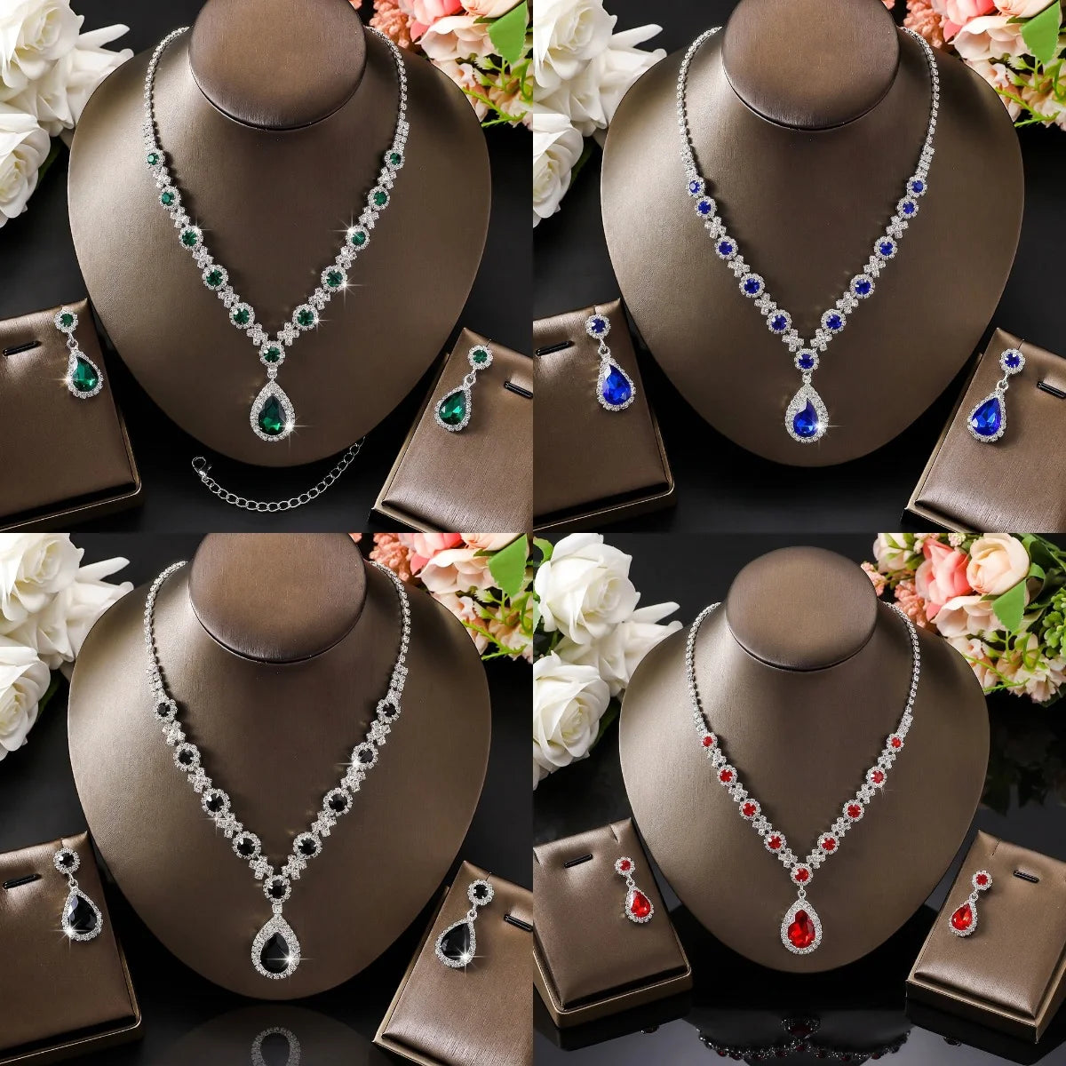 Conjunto Colar e Brincos Gota Elegante