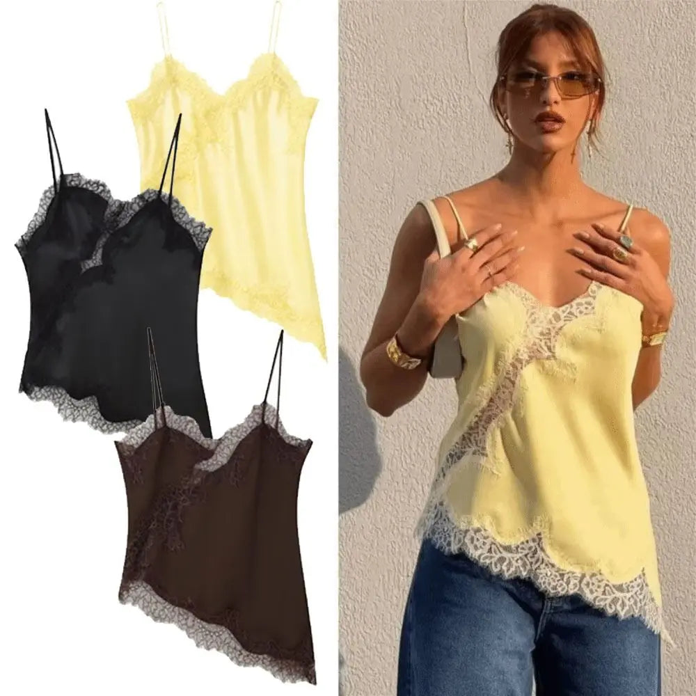 Blusa de renda assimétrica