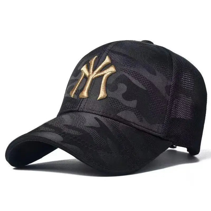 Boné Bordado com Letras Estilo Camuflado, Ajustável