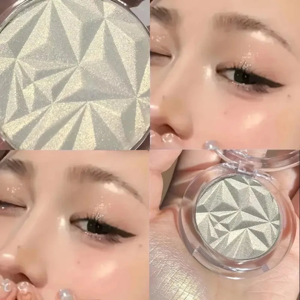 Paleta de Iluminador Facial 2 Tons com Efeito 3D – Brilho Cintilante e Contorno Matte