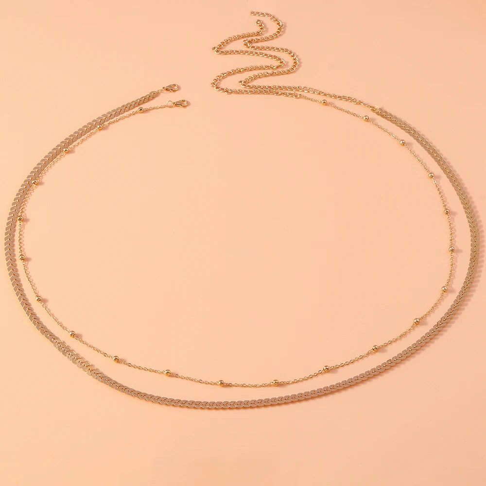 Corrente de Cintura Estilo Cobra Plana para Praia e Festival