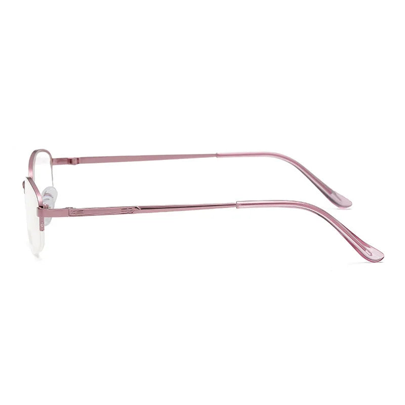 Óculos de Leitura Feminino Antifadiga, Lentes HD e Armação Metálica (+1.0 a +4.0)