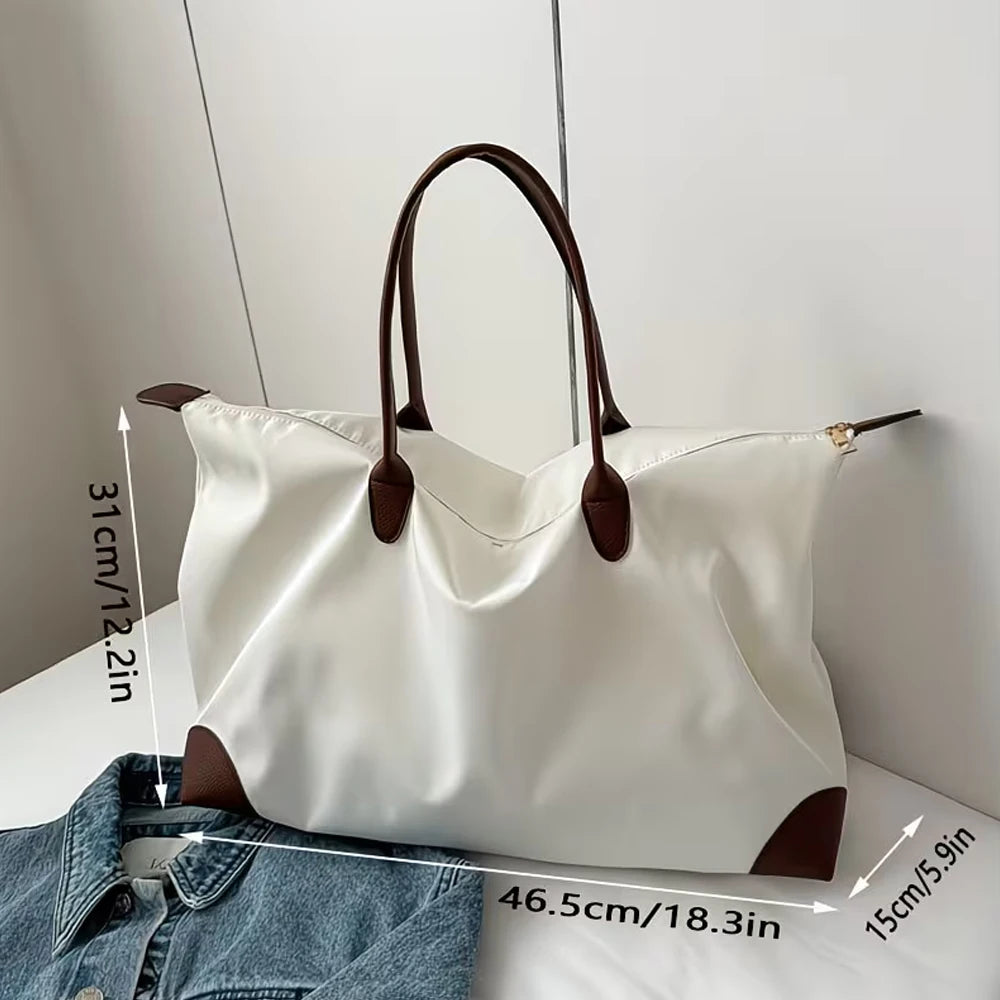 Bolsa Tote Feminina de Grande Capacidade, Casual e Versátil para Viagem e Academia