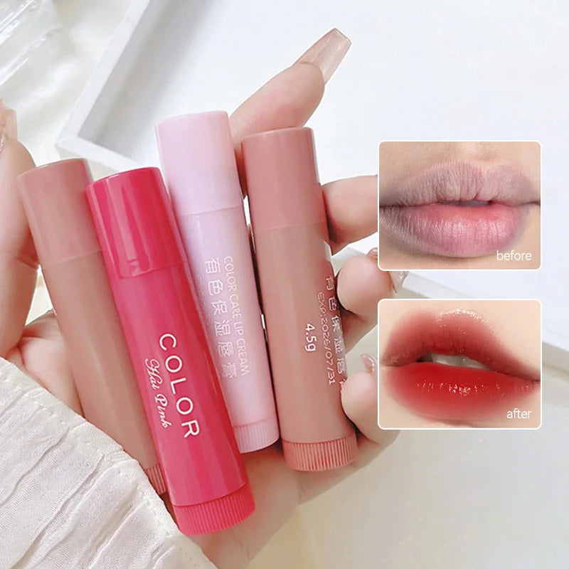 Kit 3 Bálsamos Labiais Hidratantes com Cor HAIPINK – Hidrata e Suaviza os Lábios
