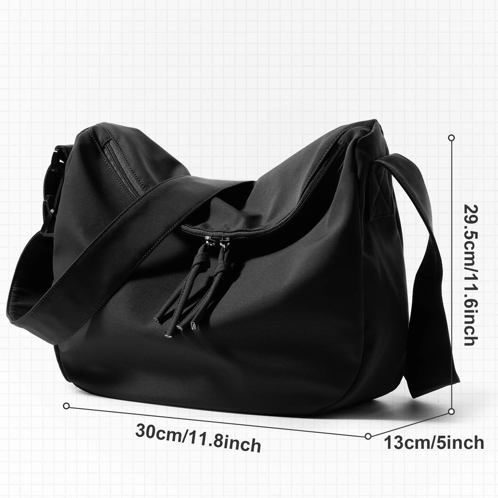 Bolsa Transversal de Lona com Alça Ajustável Estilo Carteiro Unissex para Viagem