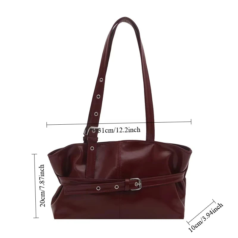 Bolsa Feminina Versátil de Cor Sólida em Camurça