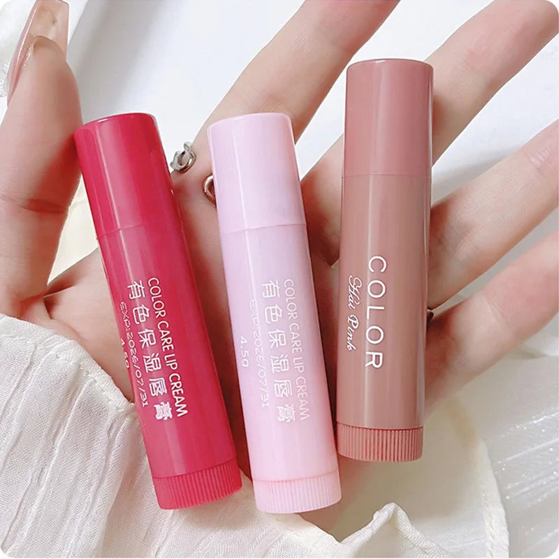 Kit 3 Bálsamos Labiais Hidratantes com Cor HAIPINK – Hidrata e Suaviza os Lábios