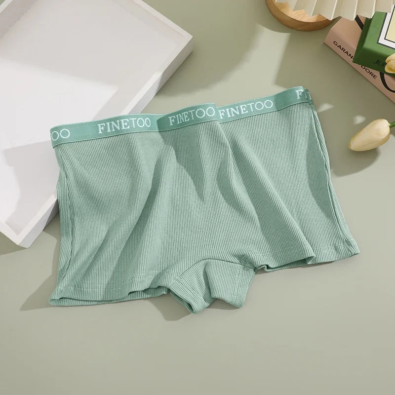 Calcinha Boxer Sem Costura de Seda Gelo Cor Lisa Feminina Plus Size