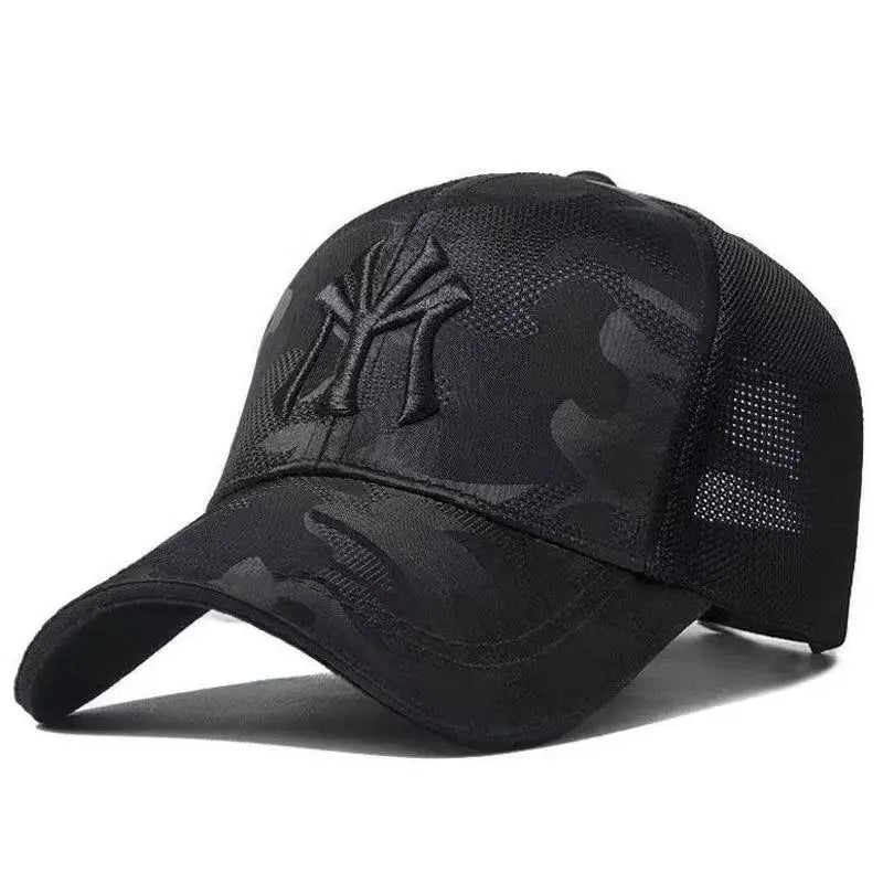 Boné Bordado com Letras Estilo Camuflado, Ajustável