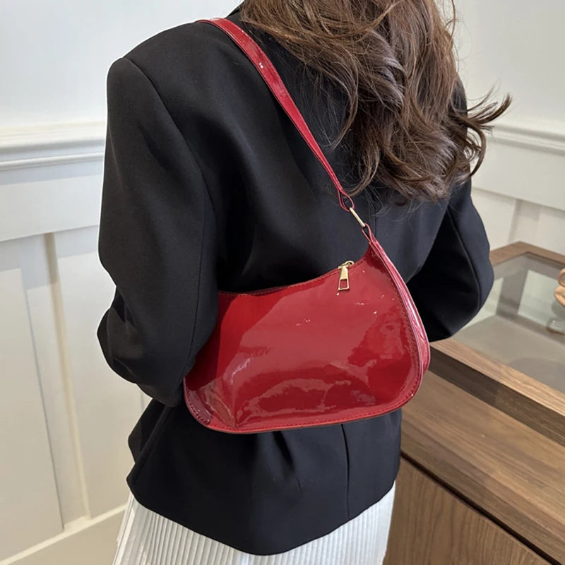 Bolsa de Ombro Feminina Retrô com Zíper – 8 Cores