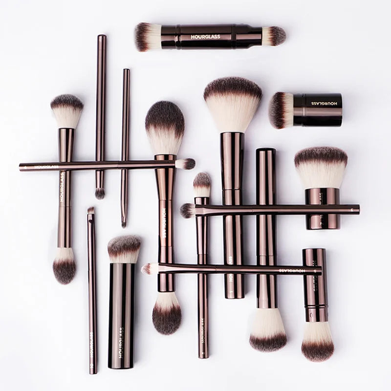 Pincel de Maquiagem Ampulheta Profissional – Pó, Base, Corretivo, Blush, Sombra e Sobrancelha