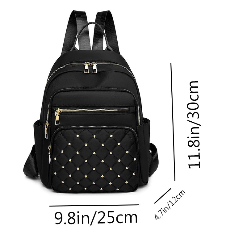 Mochila Feminina Pequena Casual com Bolsos Laterais – 4 Cores