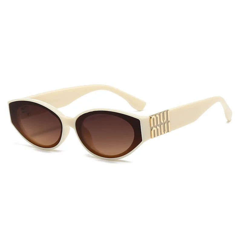 Óculos de Sol Glamour Oval Minimalista Unissex – UV400