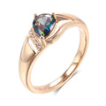 Anel Dourado Rosé com Zircônia Colorida