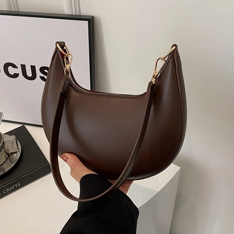 Bolsa de Ombro Feminina em Formato de Lua
