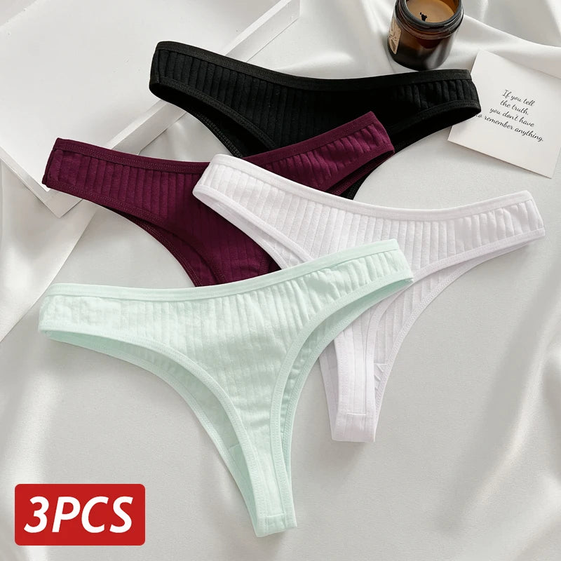 Kit 3 Calcinhas Fio Dental de Algodão