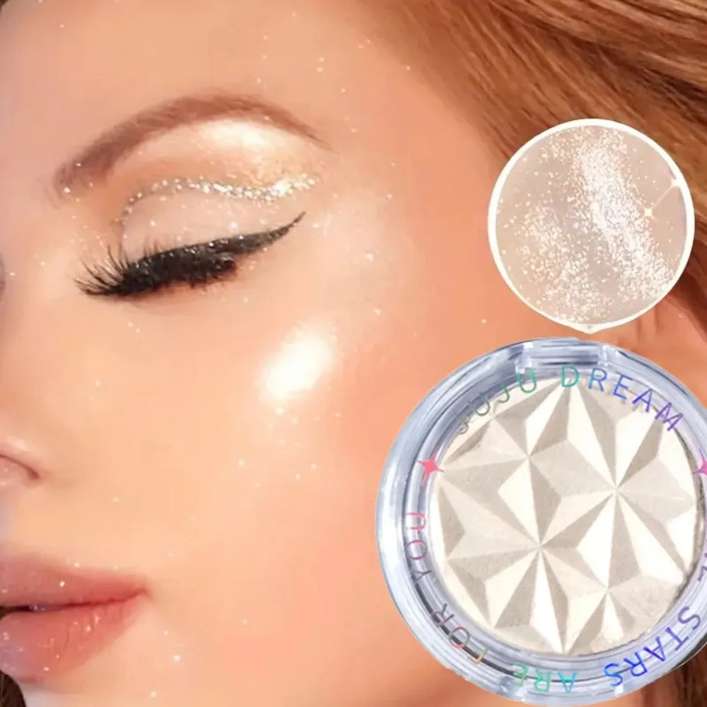 Paleta de Iluminador Facial 2 Tons com Efeito 3D – Brilho Cintilante e Contorno Matte
