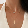 Colar Pingente Zircônia Multicamadas Choker Feminino Brilhante