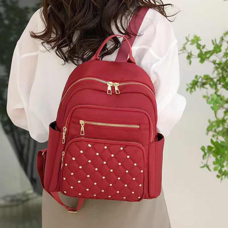 Mochila Feminina Pequena Casual com Bolsos Laterais – 4 Cores