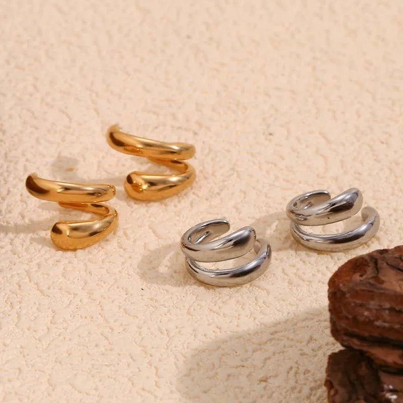 Brinco Ear Cuff Feminino Sem Furo Dourado ou Prateado – Piercing Fake Moderno