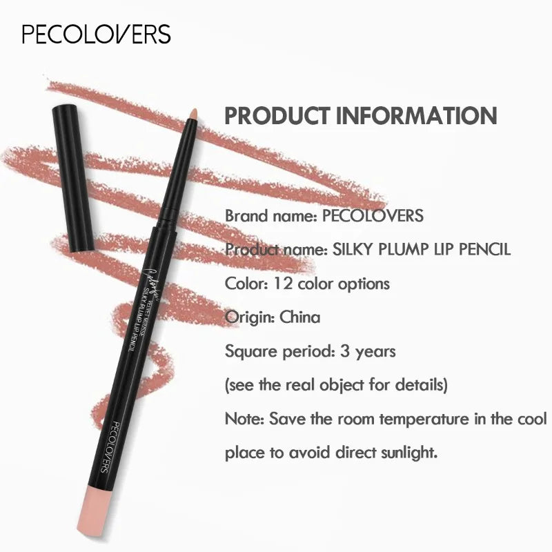 Lápis Labial Matte de Alta Pigmentação e Contorno – 12 Cores