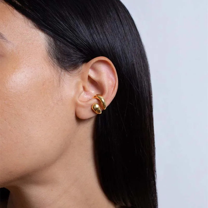 Brinco Ear Cuff Feminino Sem Furo Dourado ou Prateado – Piercing Fake Moderno