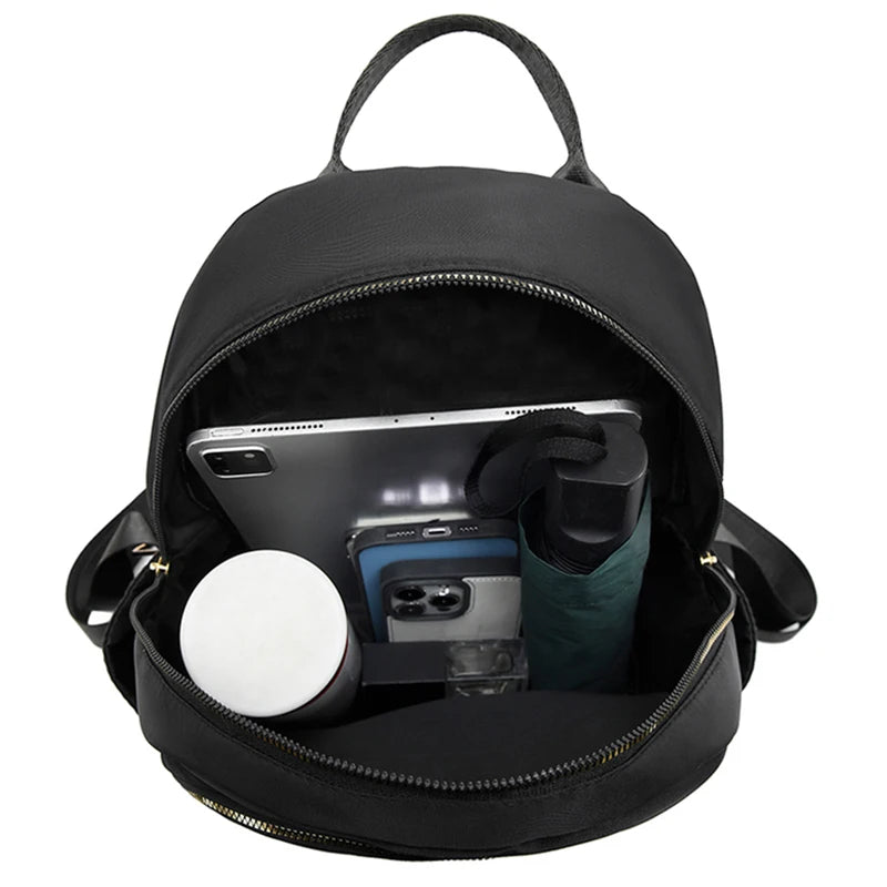 Mochila Feminina Pequena Casual com Bolsos Laterais – 4 Cores