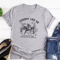 Cowboy Like Me Western Rodeo Graphic Tees Women Vintage Boho Country Music T Shirt Desert Cactus Cowgirl Cute Retro T-Shirt Tops