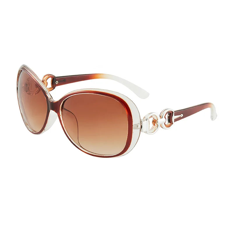Óculos de Sol Feminino Oval Grande Clássico – Lente Degradê UV400