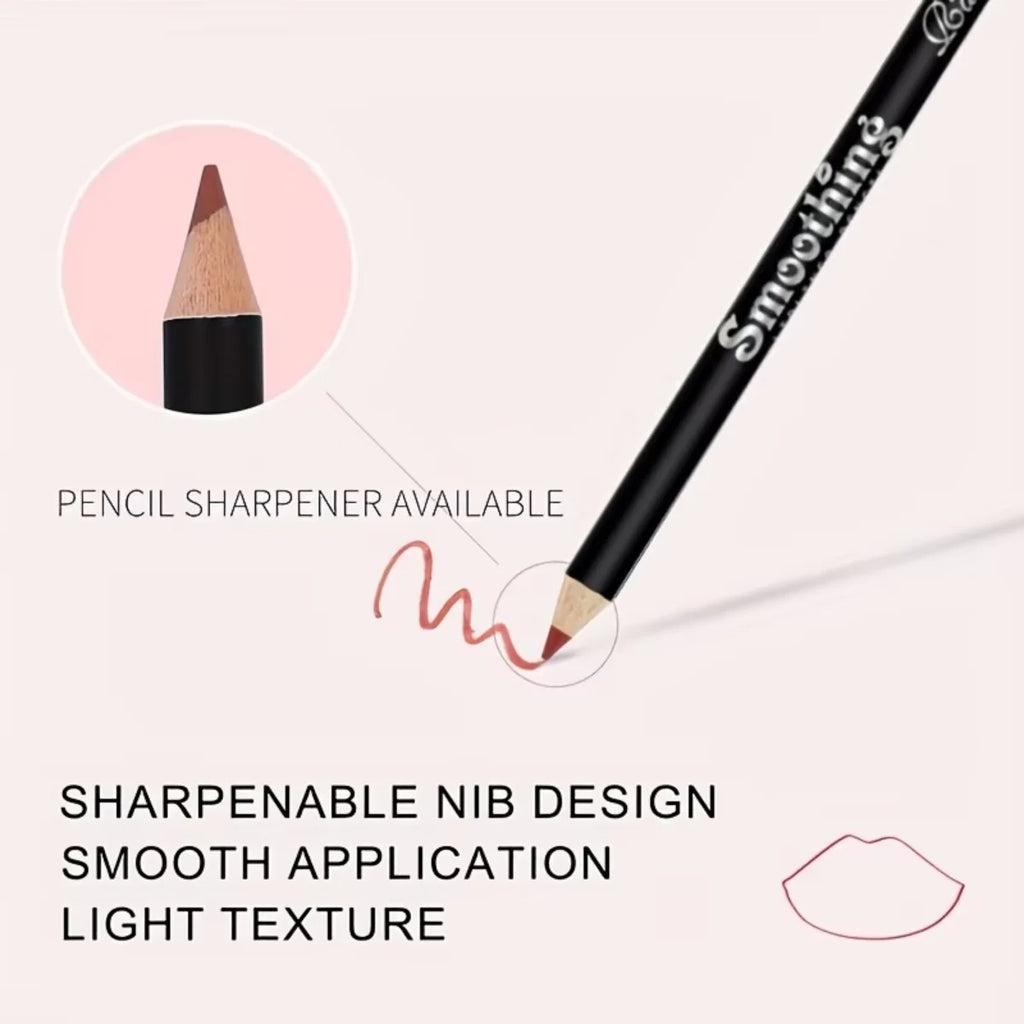 Delineador Labial à Prova d'Água com 6 Cores – Acabamento Matte e Longa Duração