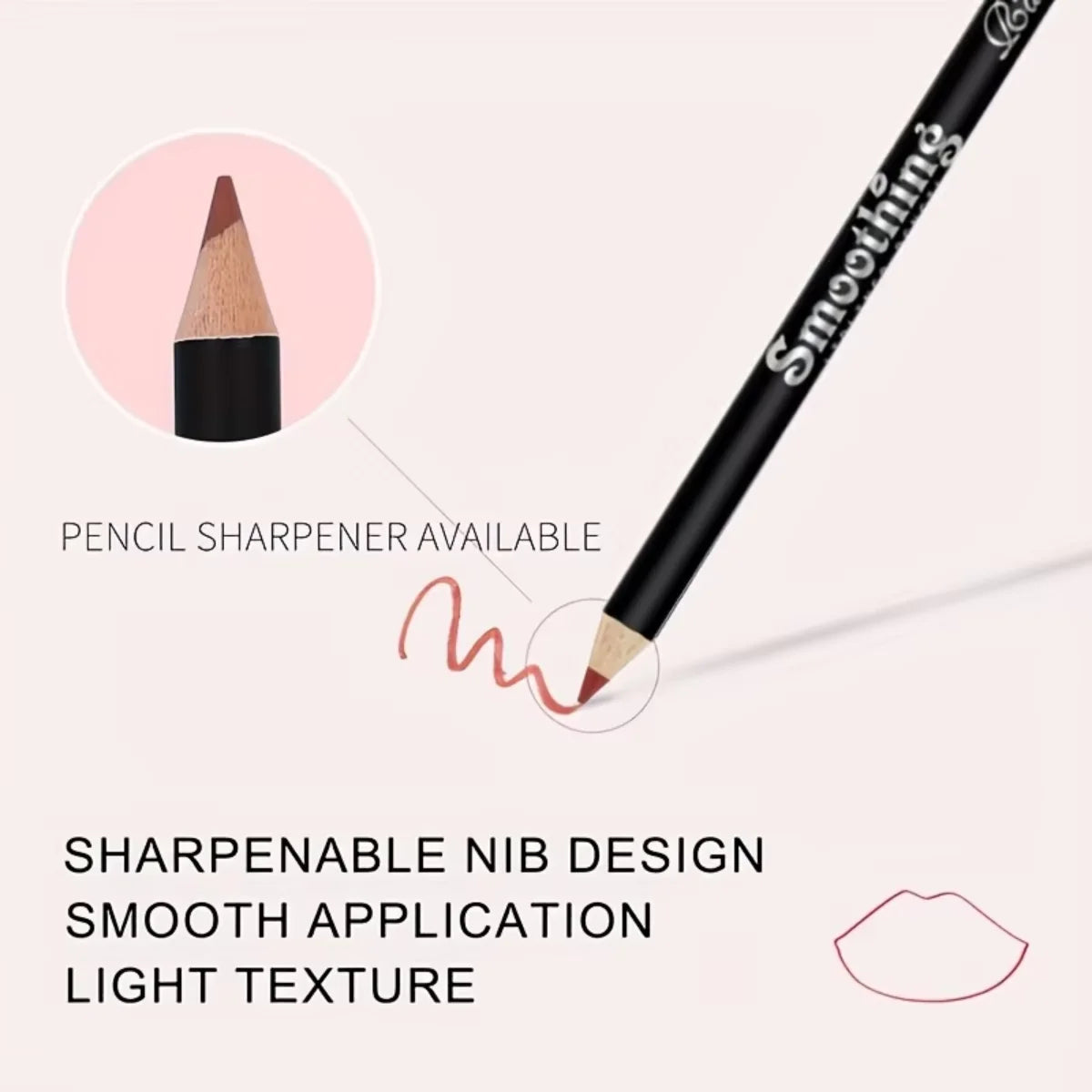 Delineador Labial à Prova d'Água com 6 Cores – Acabamento Matte e Longa Duração