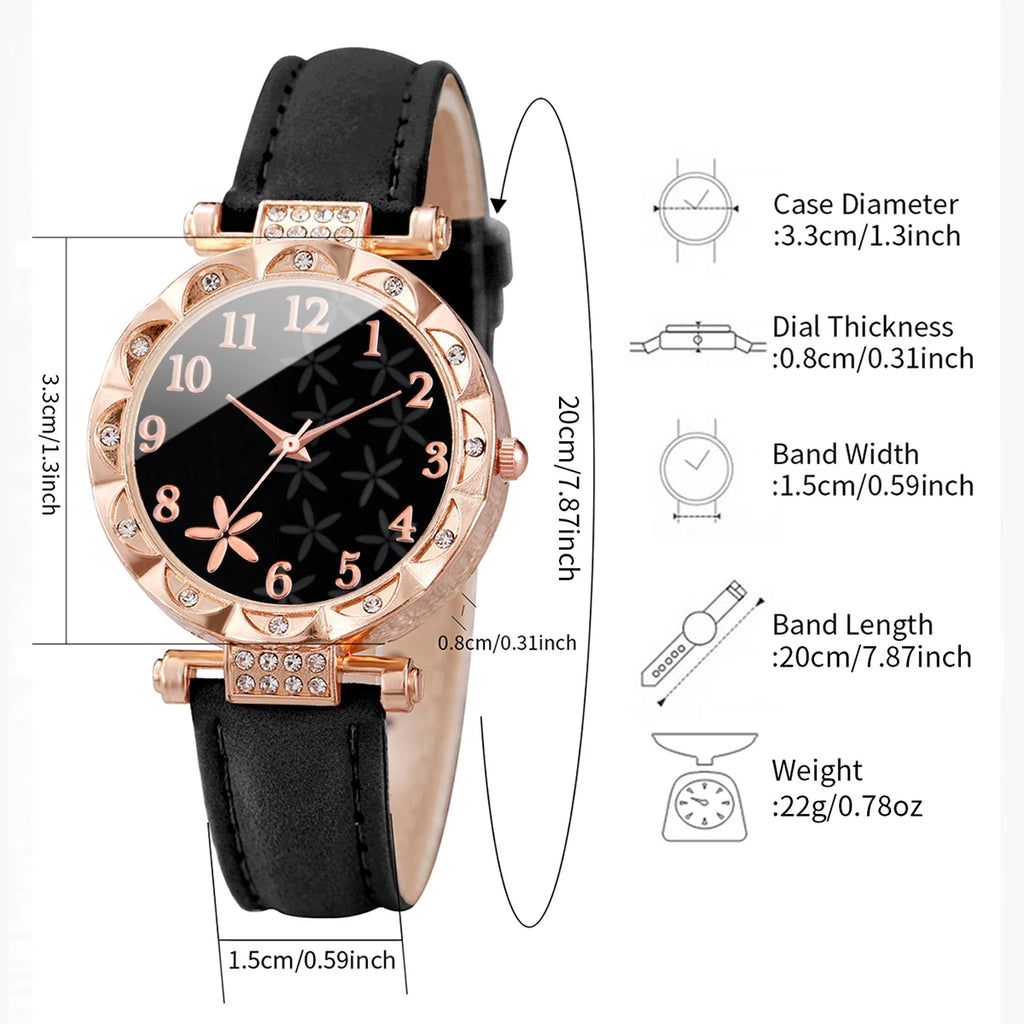 Conjunto Relógio Feminino com Pulseira Strass 2 Peças